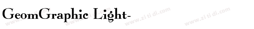 GeomGraphic Light字体转换